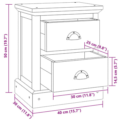 Bedside Table Natural 40 x 30 x 50 cm Solid Teak Wood