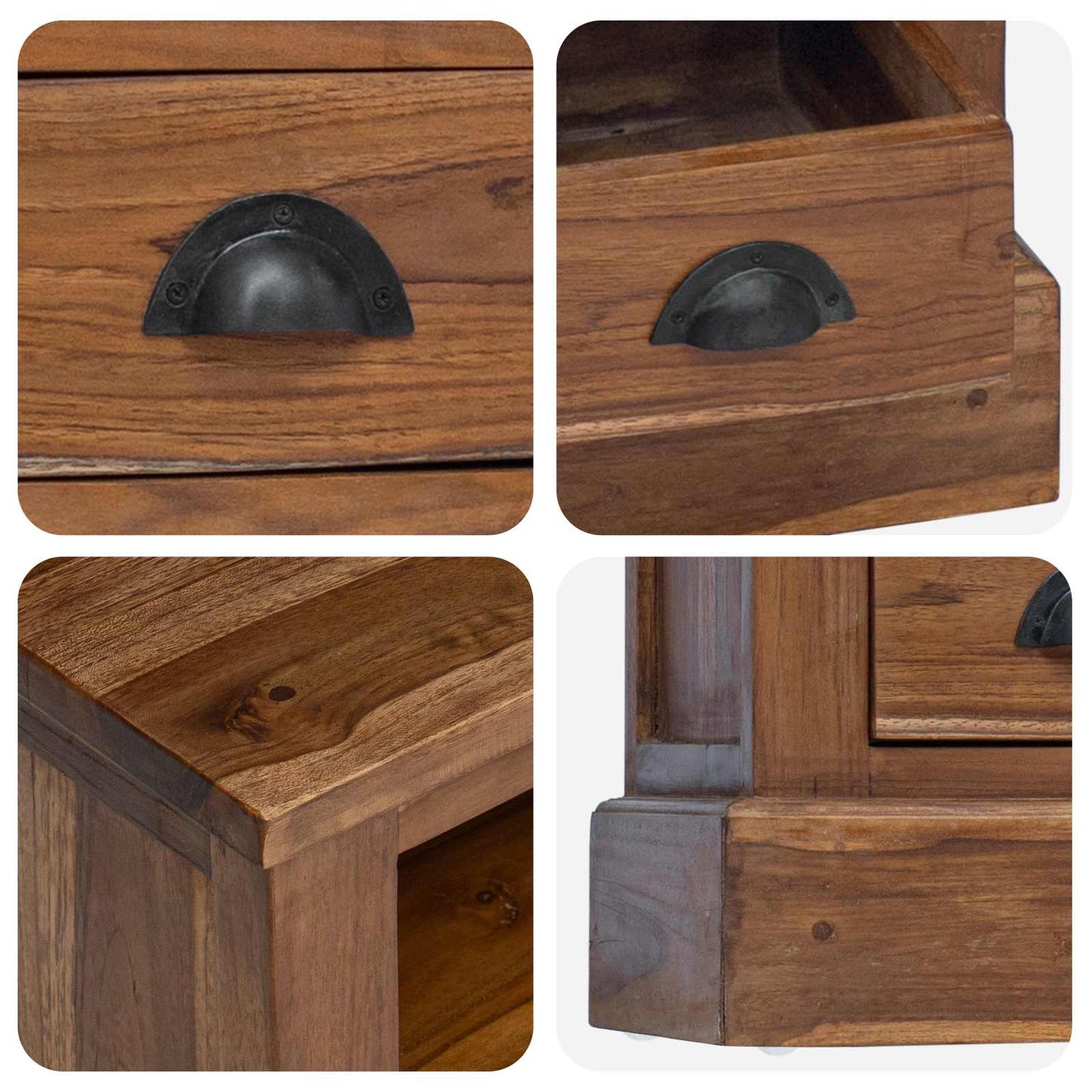 Storage Cabinet Natural 60 x 30 x 60 cm Solid Teak Wood