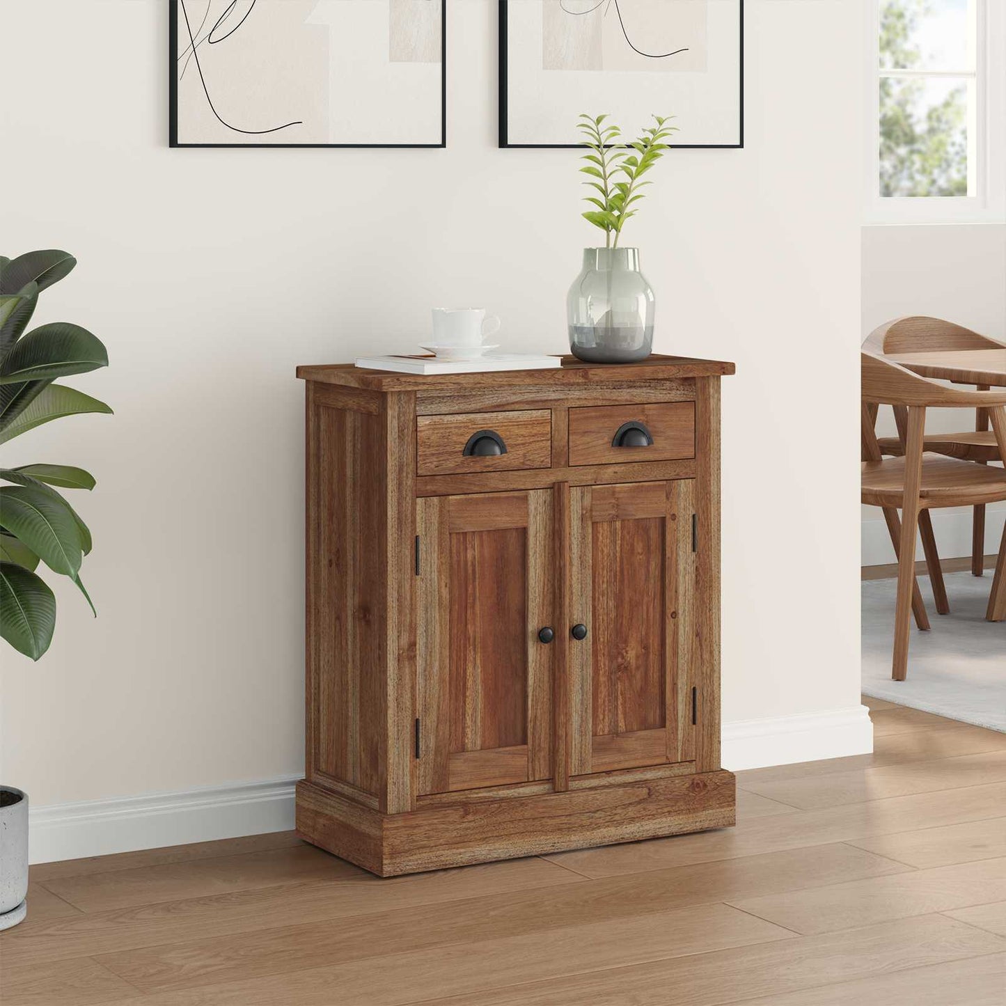 Storage Cabinet Natural 65 x 30 x 75 cm Solid Teak Wood