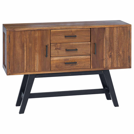 TV Stand 110 x 30 x 75 cm Natural Solid Teak Wood