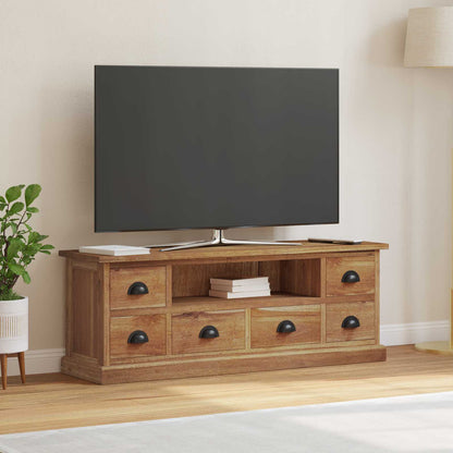 TV Stand with Drawer Natural 110 x 30 x 40 cm Solid Teak Wood