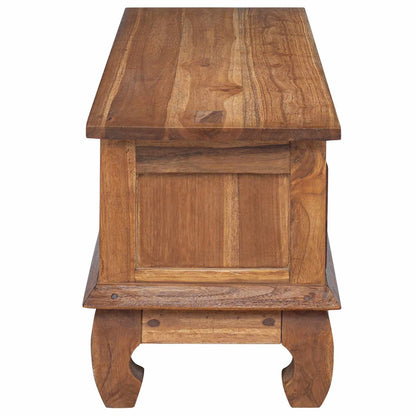 TV Stand with Drawer Natural 110 x 35 x 40 cm Solid Teak Wood
