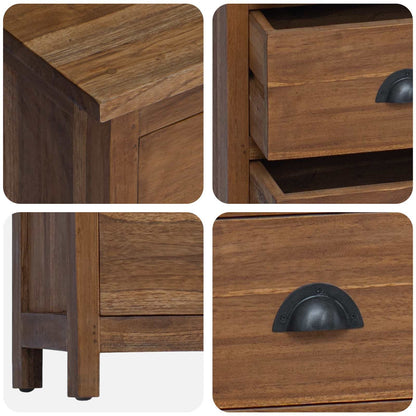 Chest of Drawers Natural 45 x 35 x 110 cm Solid Teak Wood