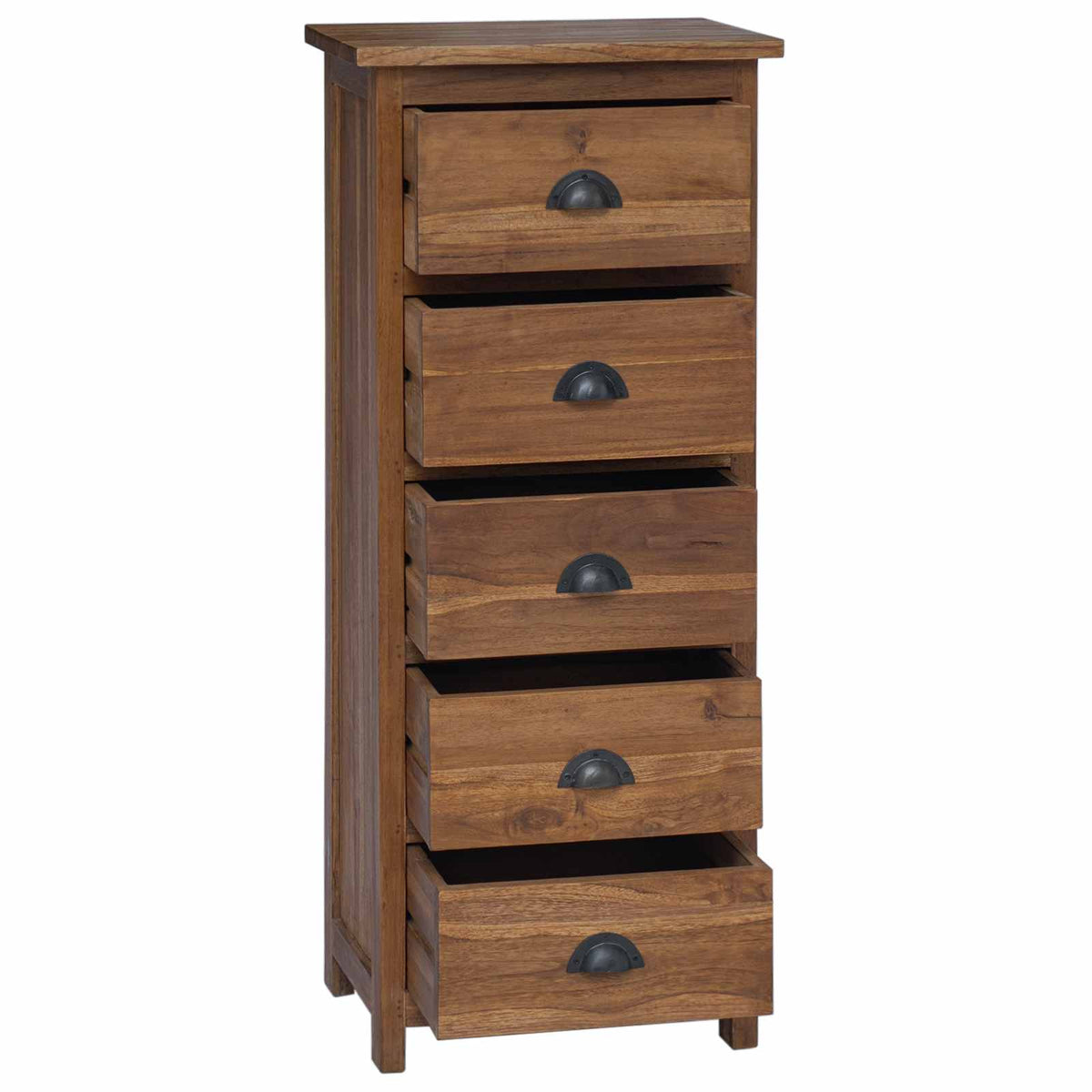 Chest of Drawers Natural 45 x 35 x 110 cm Solid Teak Wood