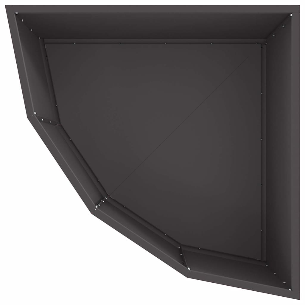 Corner Planter Black 60 x 60 x 35 cm Steel