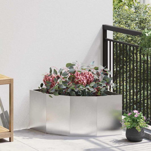 Corner Planter Silver 60 x 60 x 35 cm Stainless steel