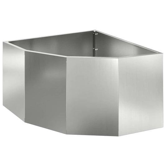 Corner Planter Silver 60 x 60 x 35 cm Galvanised steel