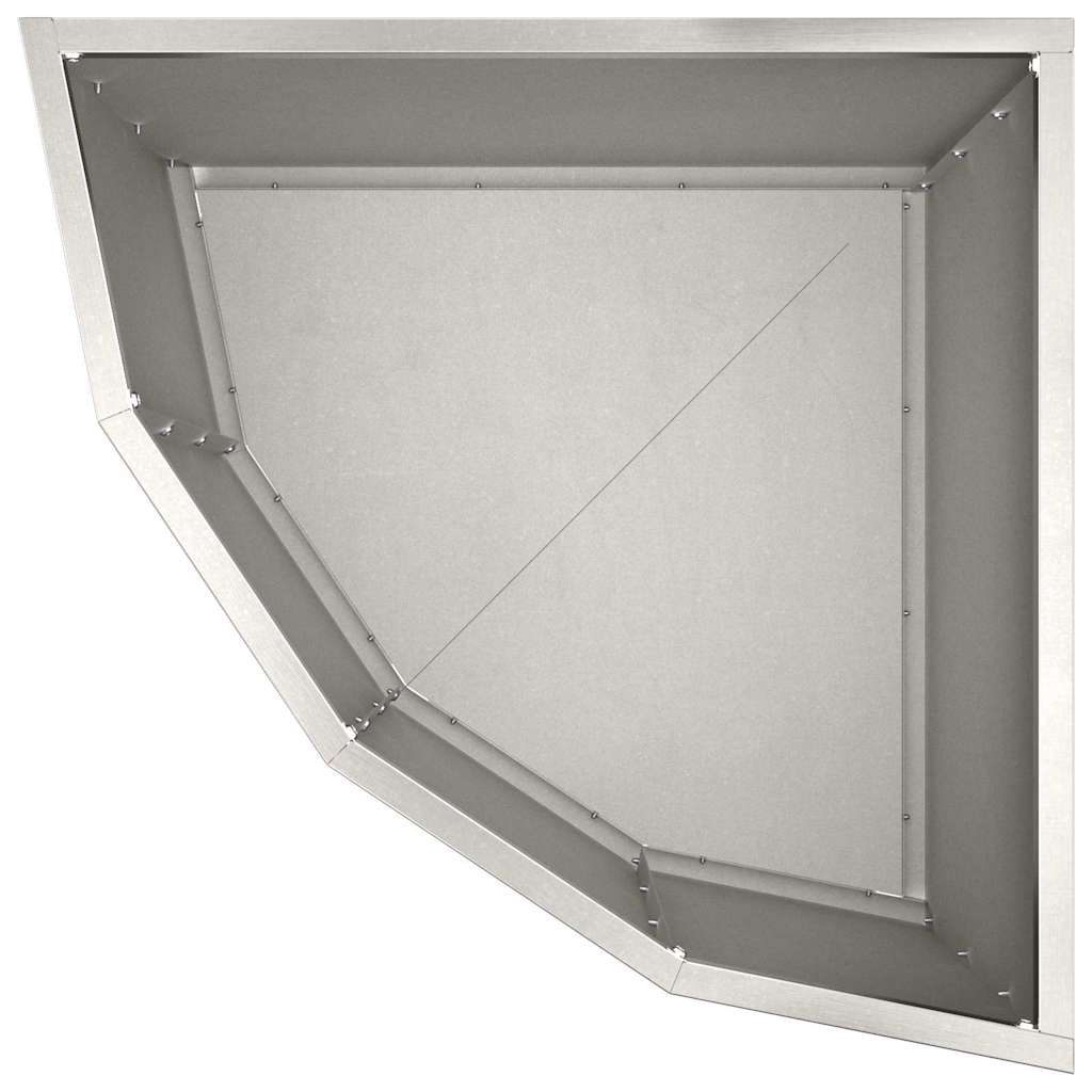 Corner Planter Silver 45 x 45 x 35 cm Stainless steel