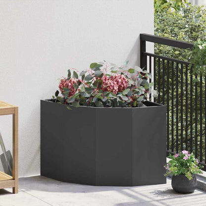 Corner Planter Black 60 x 60 x 50 cm Steel