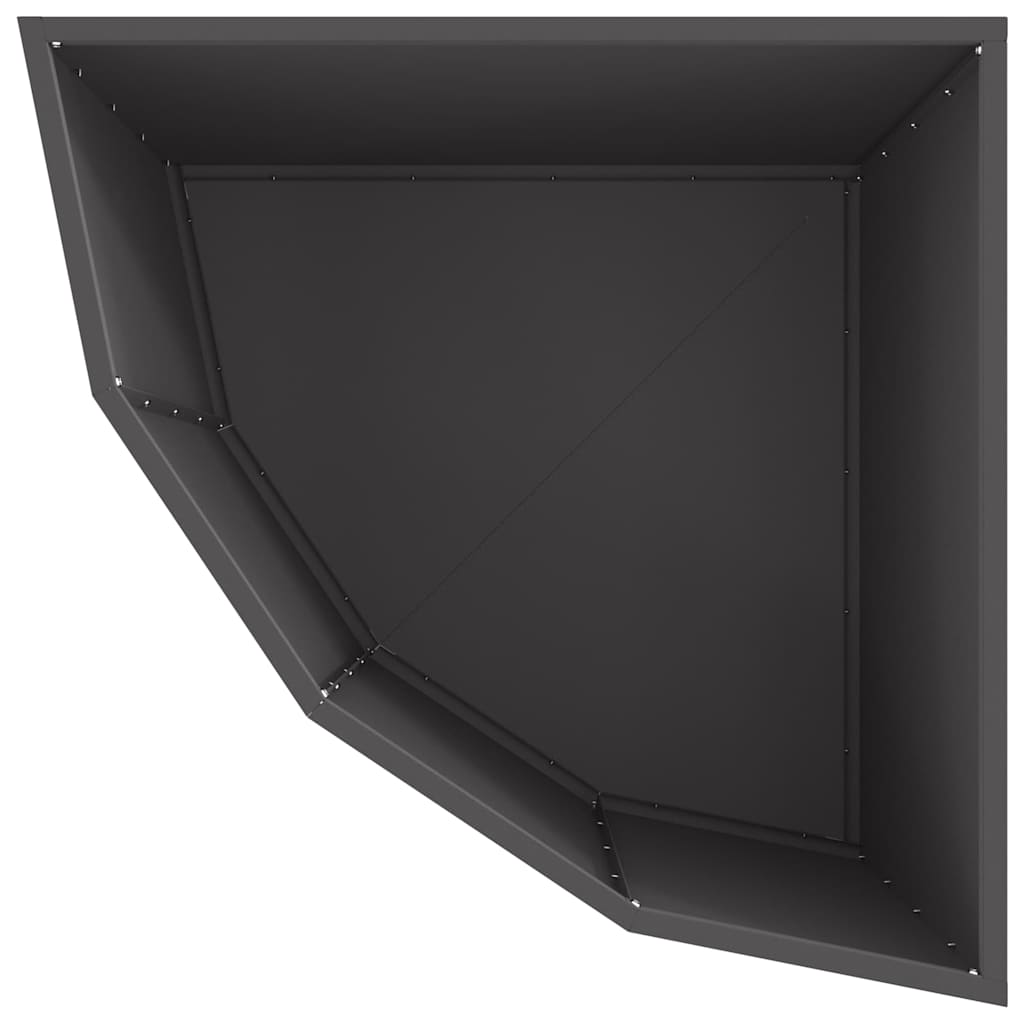 Corner Planter Black 60 x 60 x 50 cm Steel
