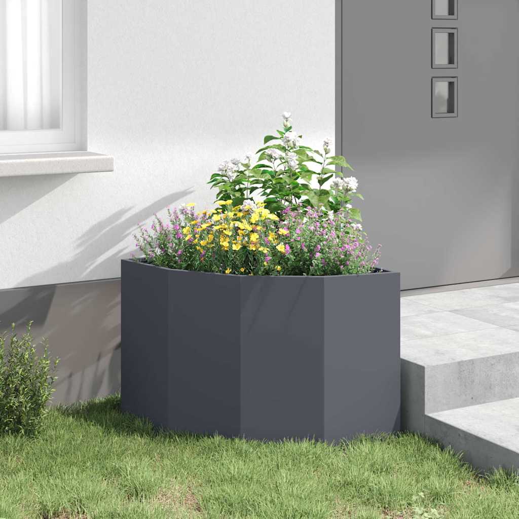 Corner Planter Anthracite 60 x 60 x 50 cm Steel