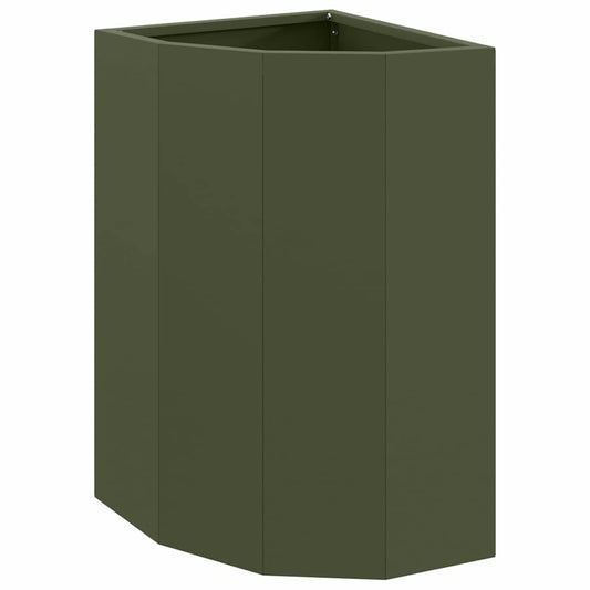 Corner Planter Olive green 30 x 30 x 50 cm Steel
