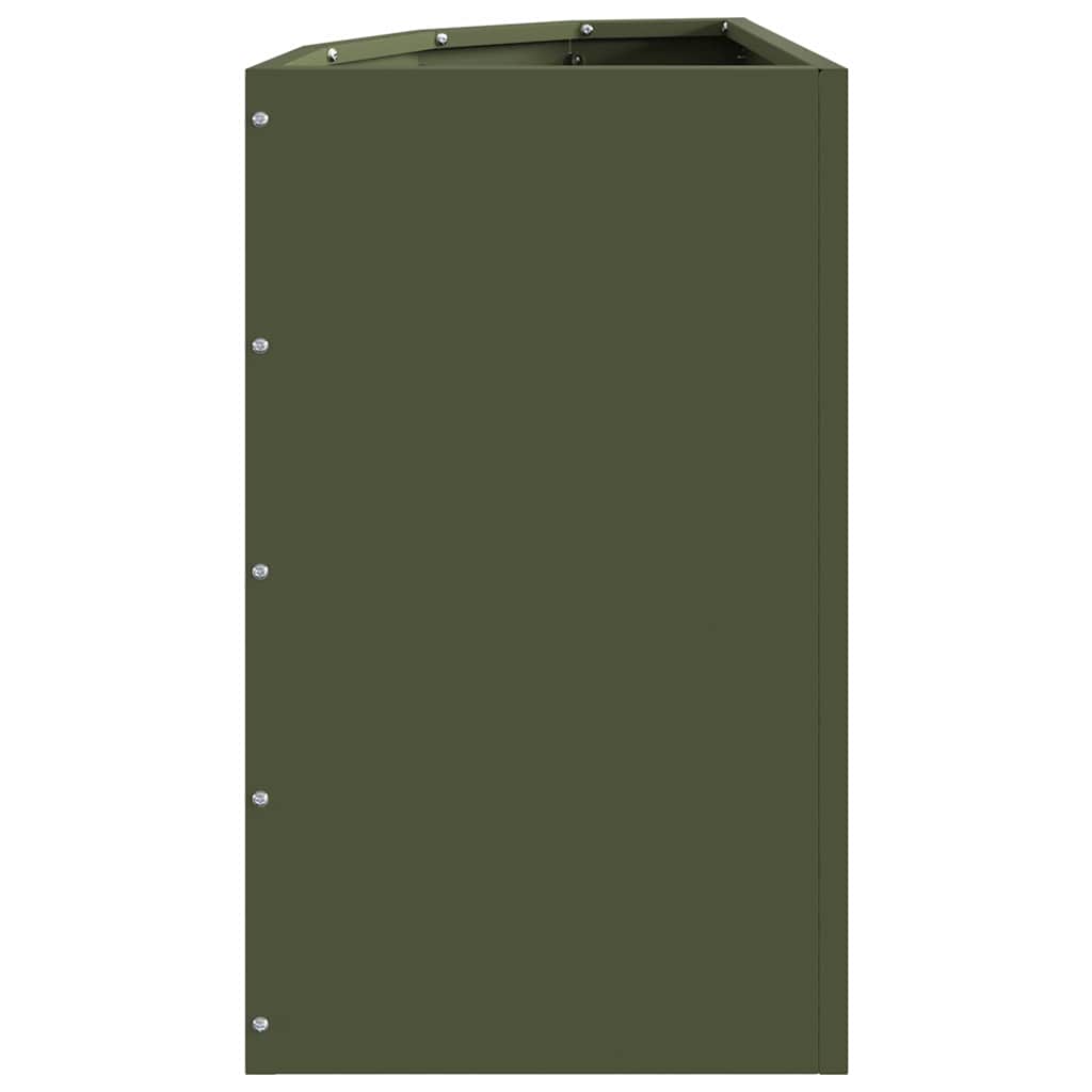 Corner Planter Olive green 30 x 30 x 50 cm Steel
