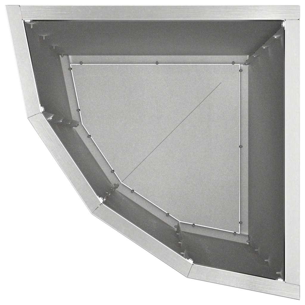 Corner Planter Silver 30 x 30 x 50 cm Stainless steel