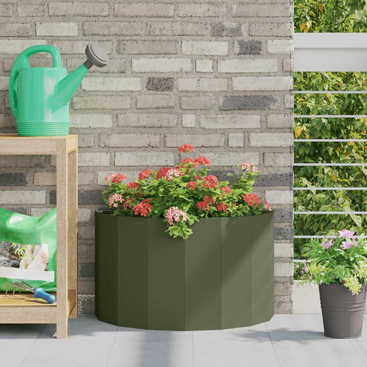 Planter Olive Green 60 x 30 x 35 cm Steel