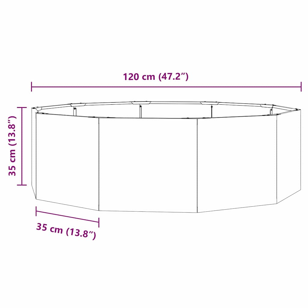Planter White 120 x 120 x 35 cm Steel