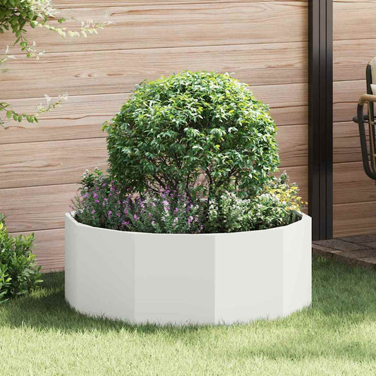 Planter White 90 x 90 x 35 cm Steel