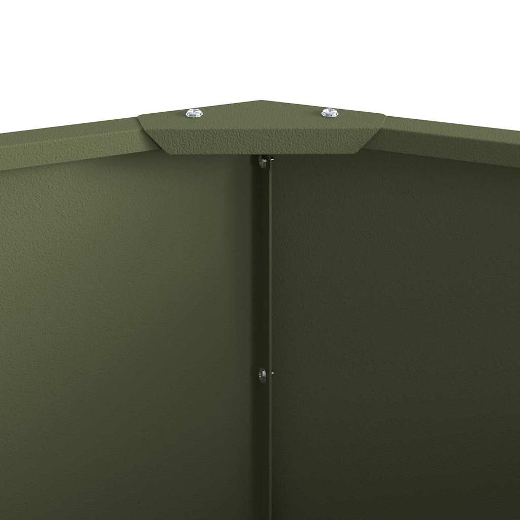 Planter Olive Green 60 x 60 x 35 cm Steel