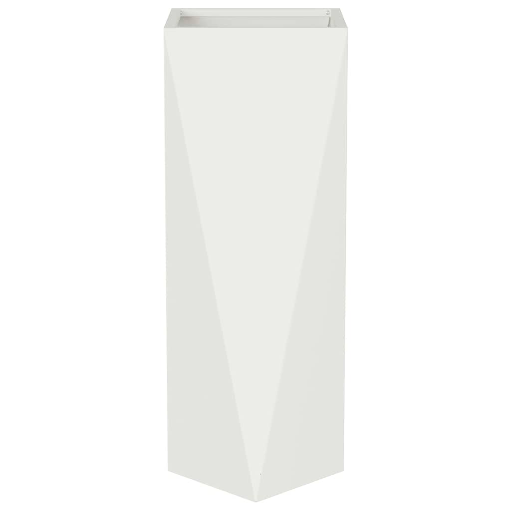 Planter 2 pcs White 30 x 30 x 75 cm Steel