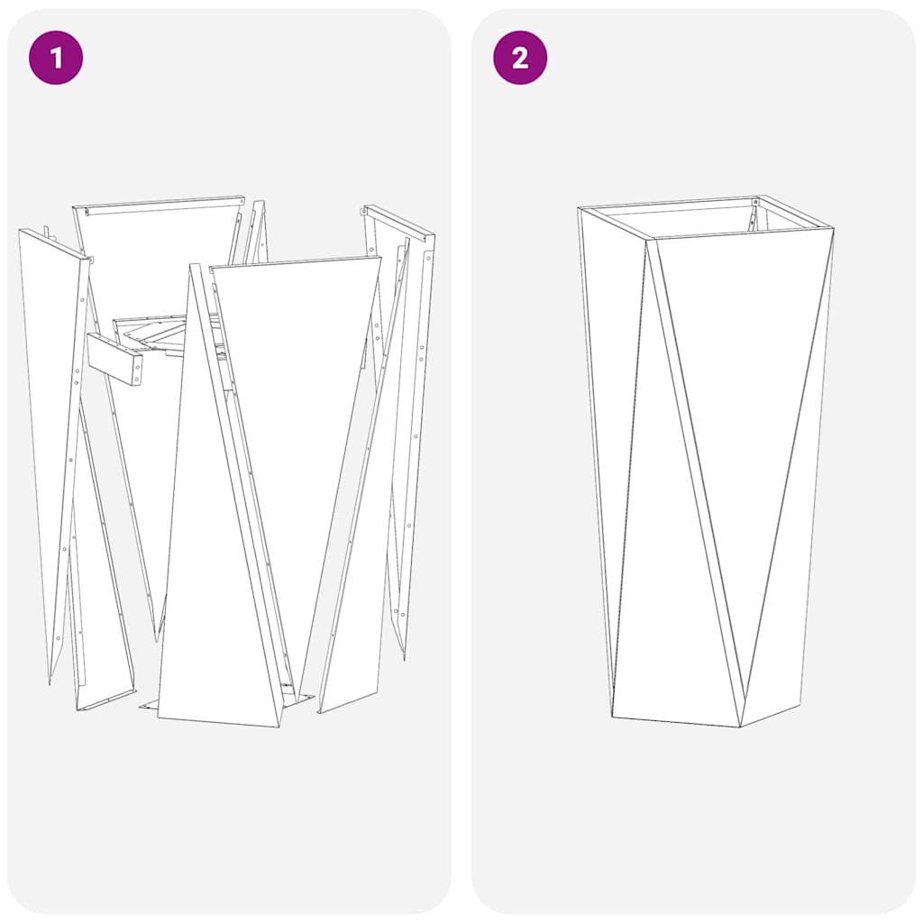 Planter Anthracite 30 x 30 x 75 cm Steel