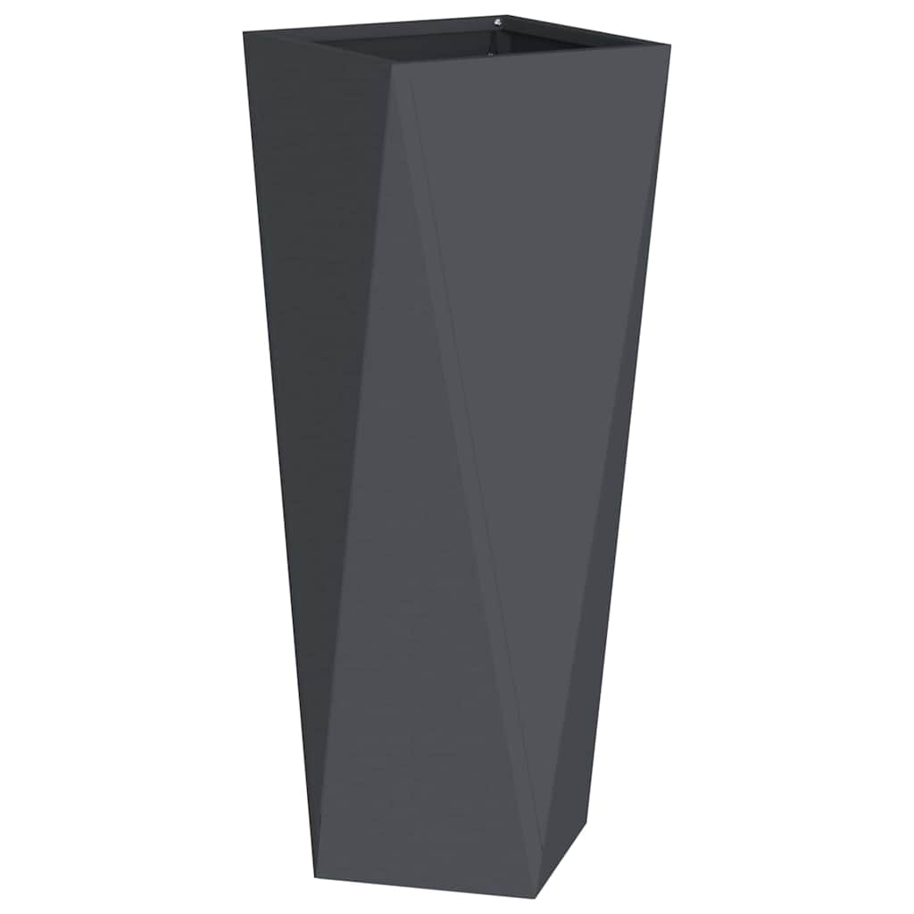 Planter 2 pcs Anthracite 30 x 30 x 75 cm Steel