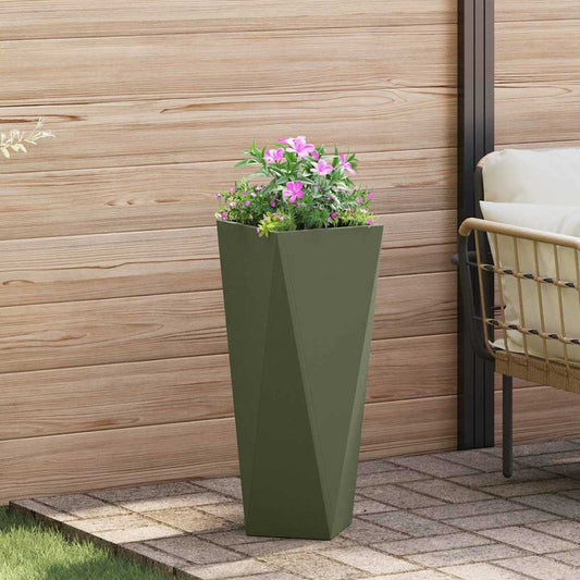 Planter Olive Green 30 x 30 x 75 cm Steel
