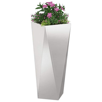 Planter 2 pcs Silver 30 x 30 x 75 cm Stainless Steel