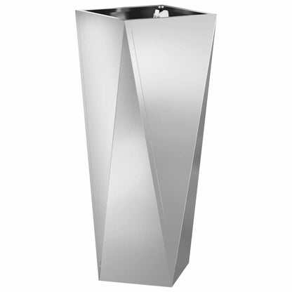 Planter Silver 30 x 30 x 75 cm Galvanised Steel