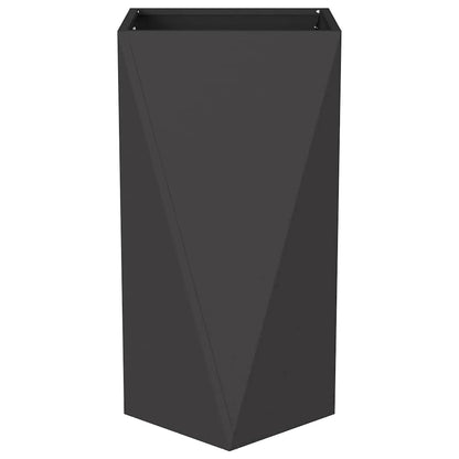 Planter 2 pcs Black 40 x 40 x 75 cm Steel