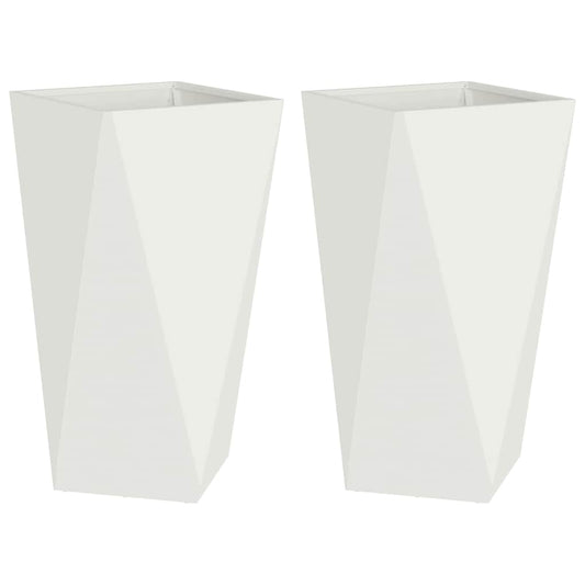 Planter 2 pcs White 40 x 40 x 75 cm Steel