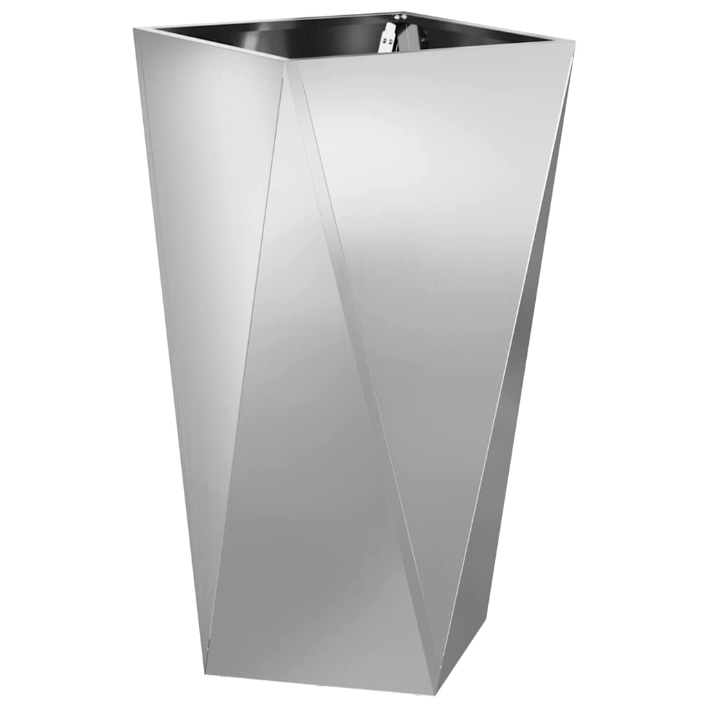 Planter 2 pcs Silver 40 x 40 x 75 cm Galvanised Steel