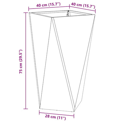 Planter 2 pcs Silver 40 x 40 x 75 cm Galvanised Steel