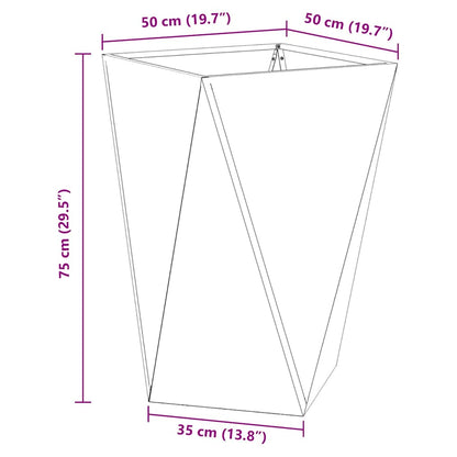 Planter Black 50 x 50 x 75 cm Steel