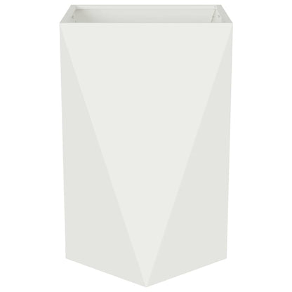 Planter White 50 x 50 x 75 cm Steel