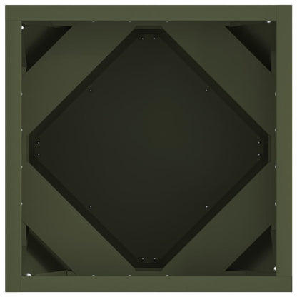 Planter 2 pcs Olive Green 30 x 30 x 30 cm Steel