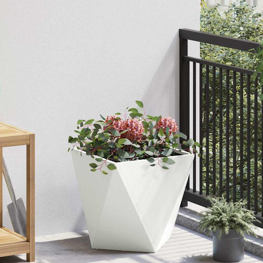 Planter White 40 x 40 x 40 cm Steel