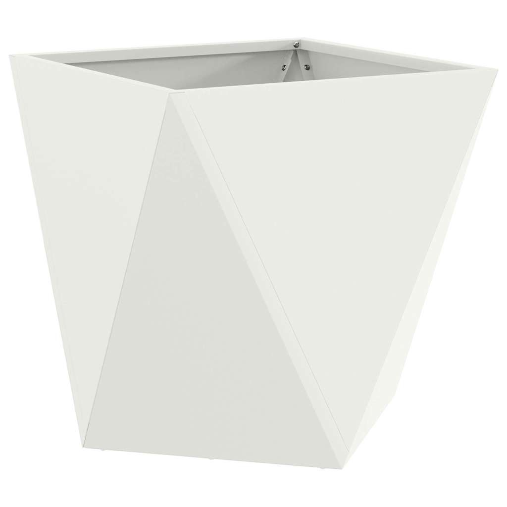 Planter White 40 x 40 x 40 cm Steel