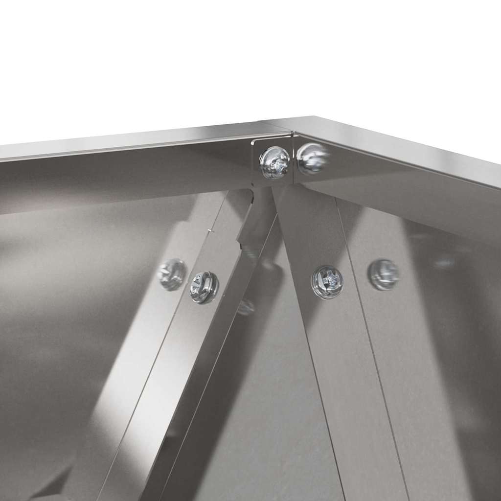 Planter 2 pcs Silver 40 x 40 x 40 cm Stainless Steel