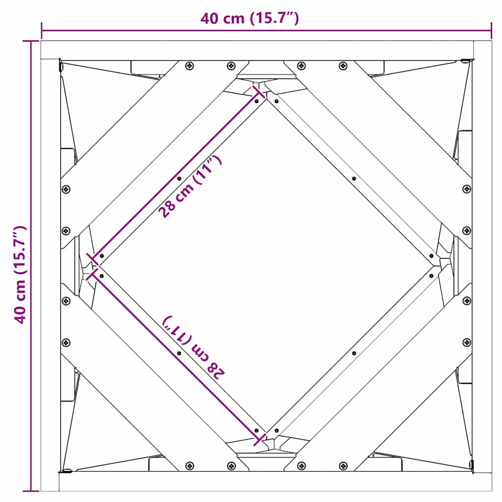 Planter Silver 40 x 40 x 40 cm Galvanised Steel