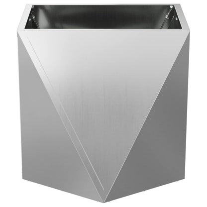 Planter 2 pcs Silver 40 x 40 x 40 cm Galvanised Steel