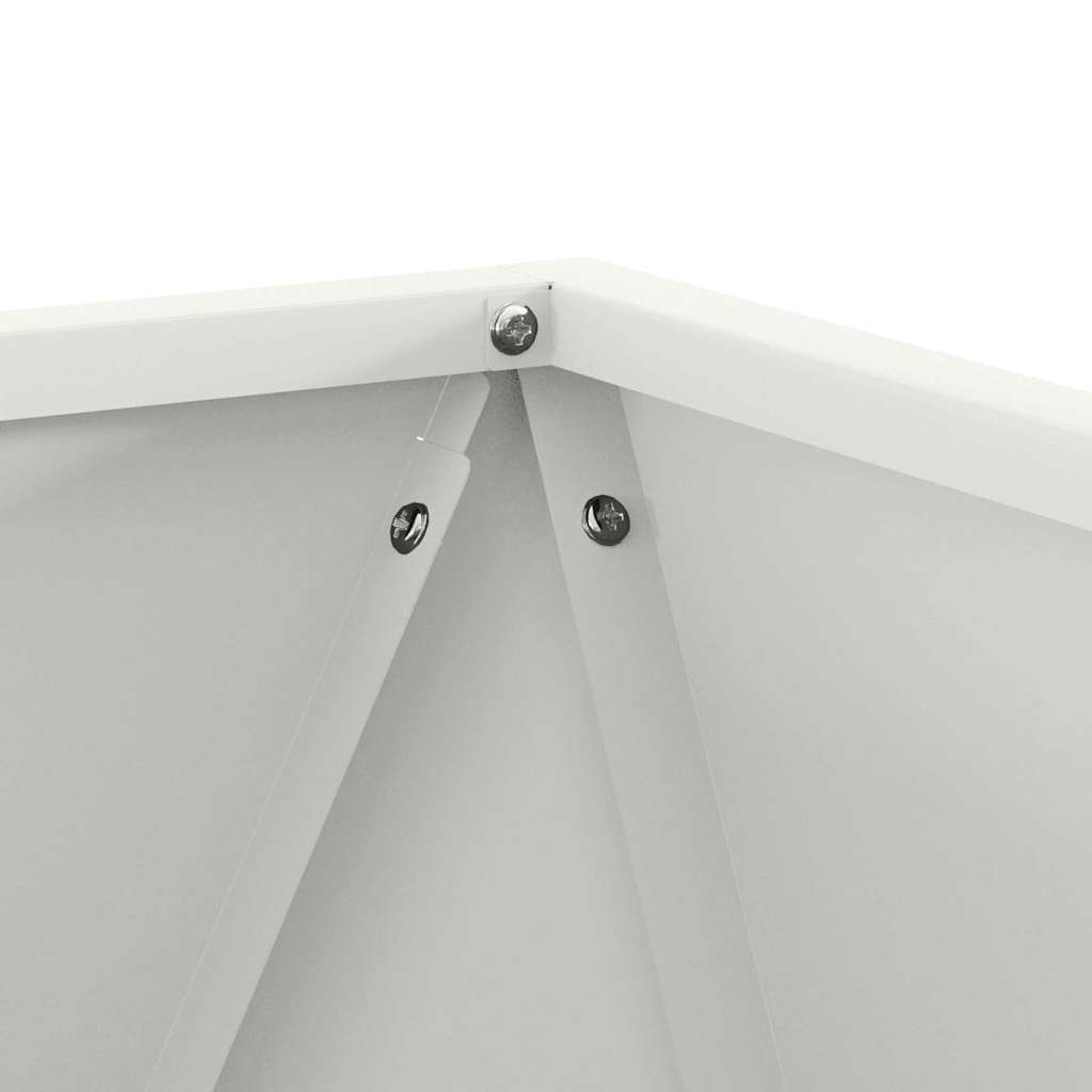 Planter White 50 x 50 x 50 cm Steel