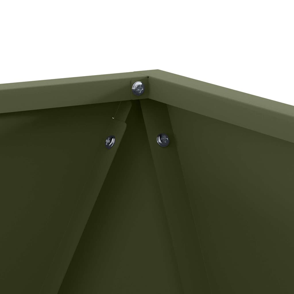 Planter Olive Green 50 x 50 x 50 cm Steel