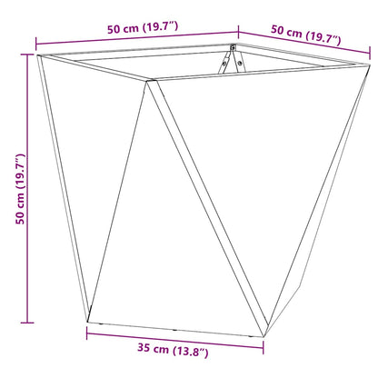 Planter 2 pcs Silver 50 x 50 x 50 cm Stainless Steel