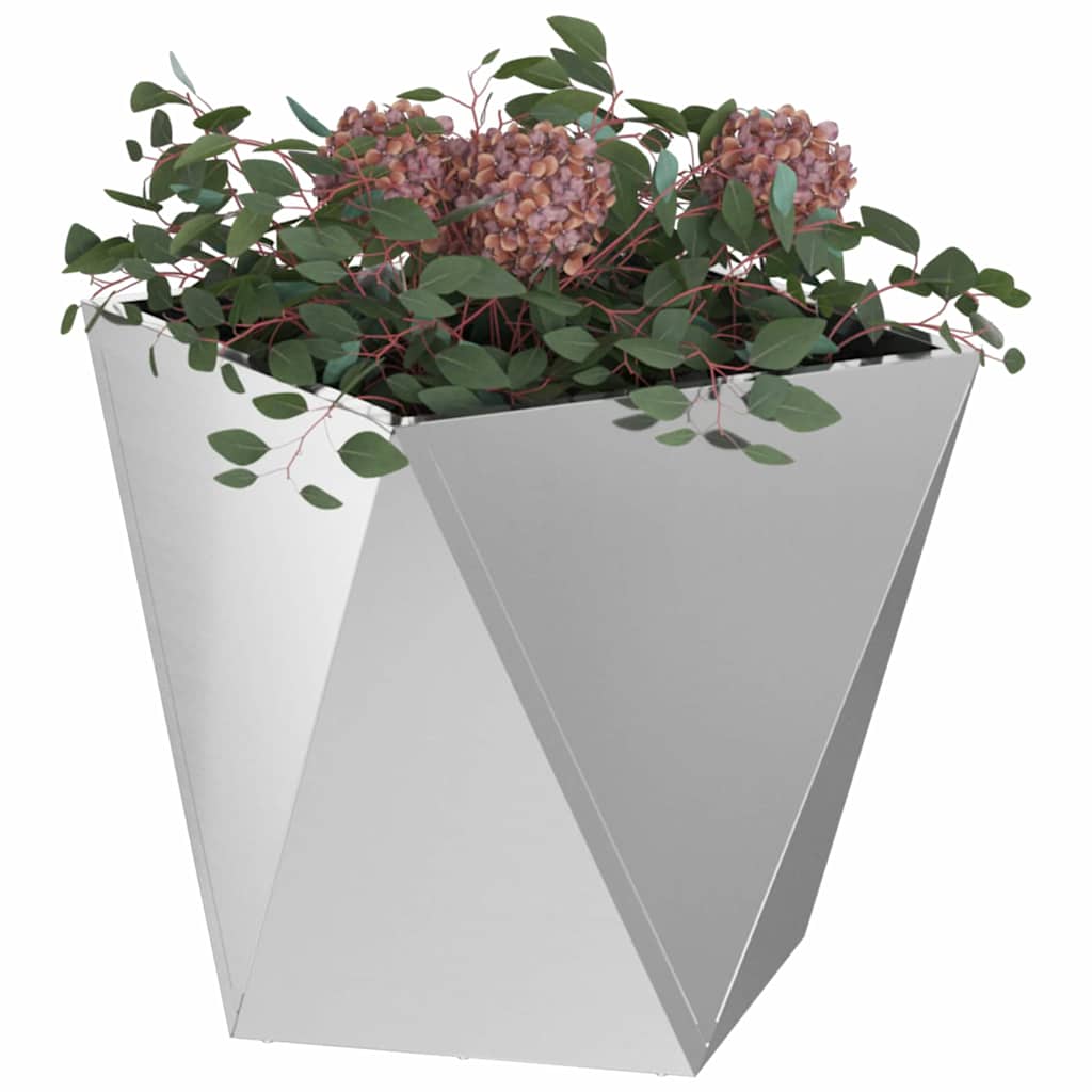 Planter Silver 50 x 50 x 50 cm Galvanised Steel