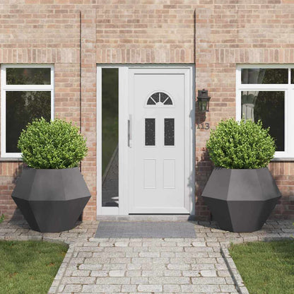 Planter 2 pcs Black 100 x 100 x 80 cm Steel