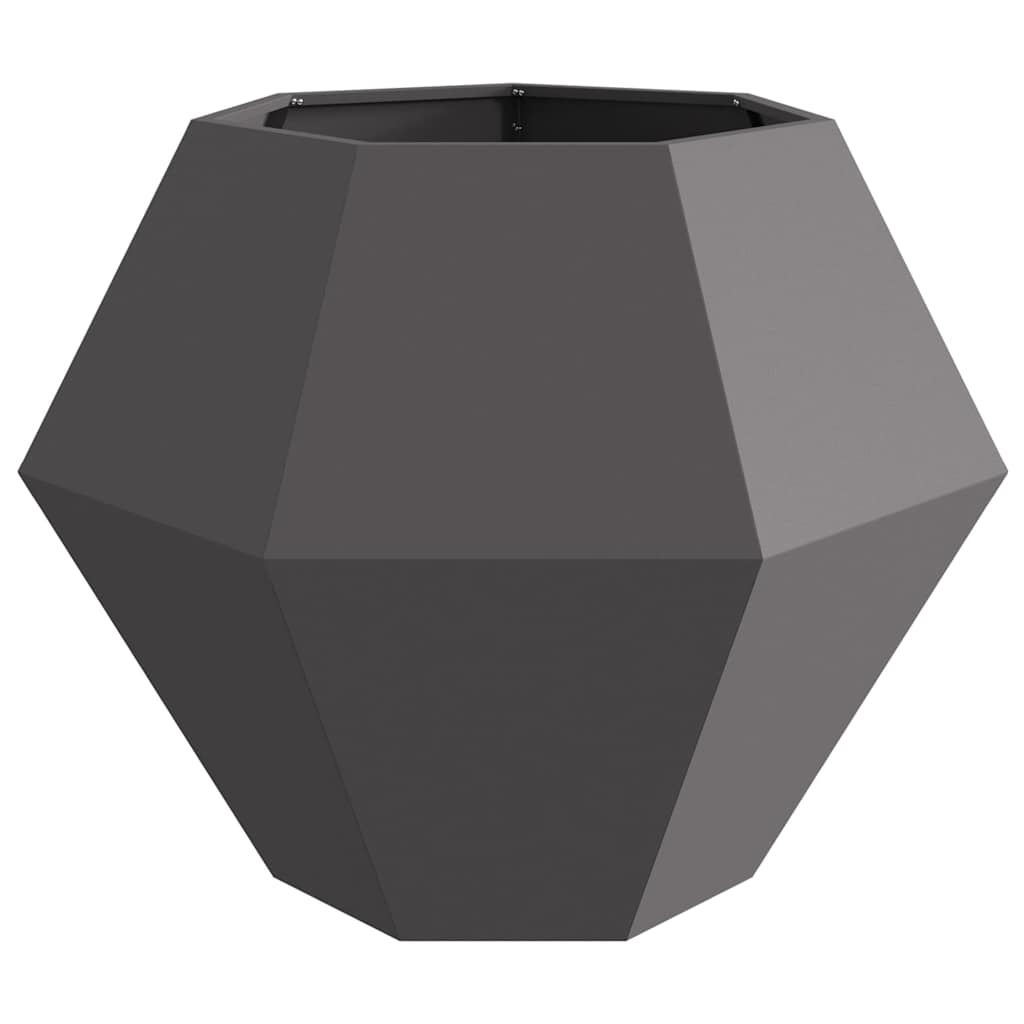 Planter 2 pcs Black 100 x 100 x 80 cm Steel