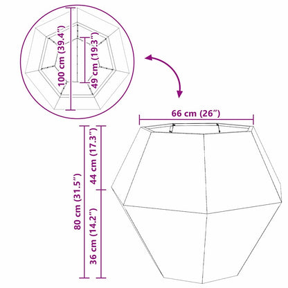 Planter 2 pcs Black 100 x 100 x 80 cm Steel