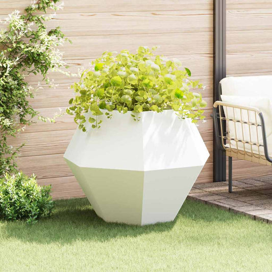 Planter White 100 x 100 x 80 cm Steel