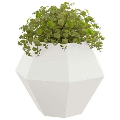 Planter White 100 x 100 x 80 cm Steel