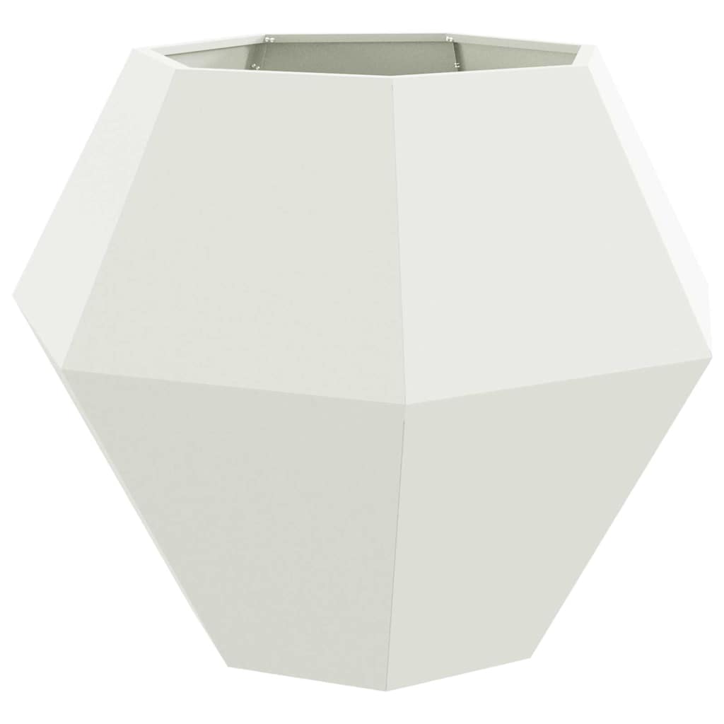 Planter 2 pcs White 100 x 100 x 80 cm Steel
